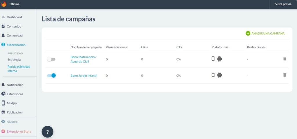 Lista de Campañas 1